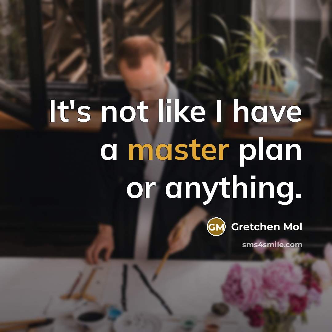 “It's not like I have a master plan or anything.” quote by Gretchen Mol