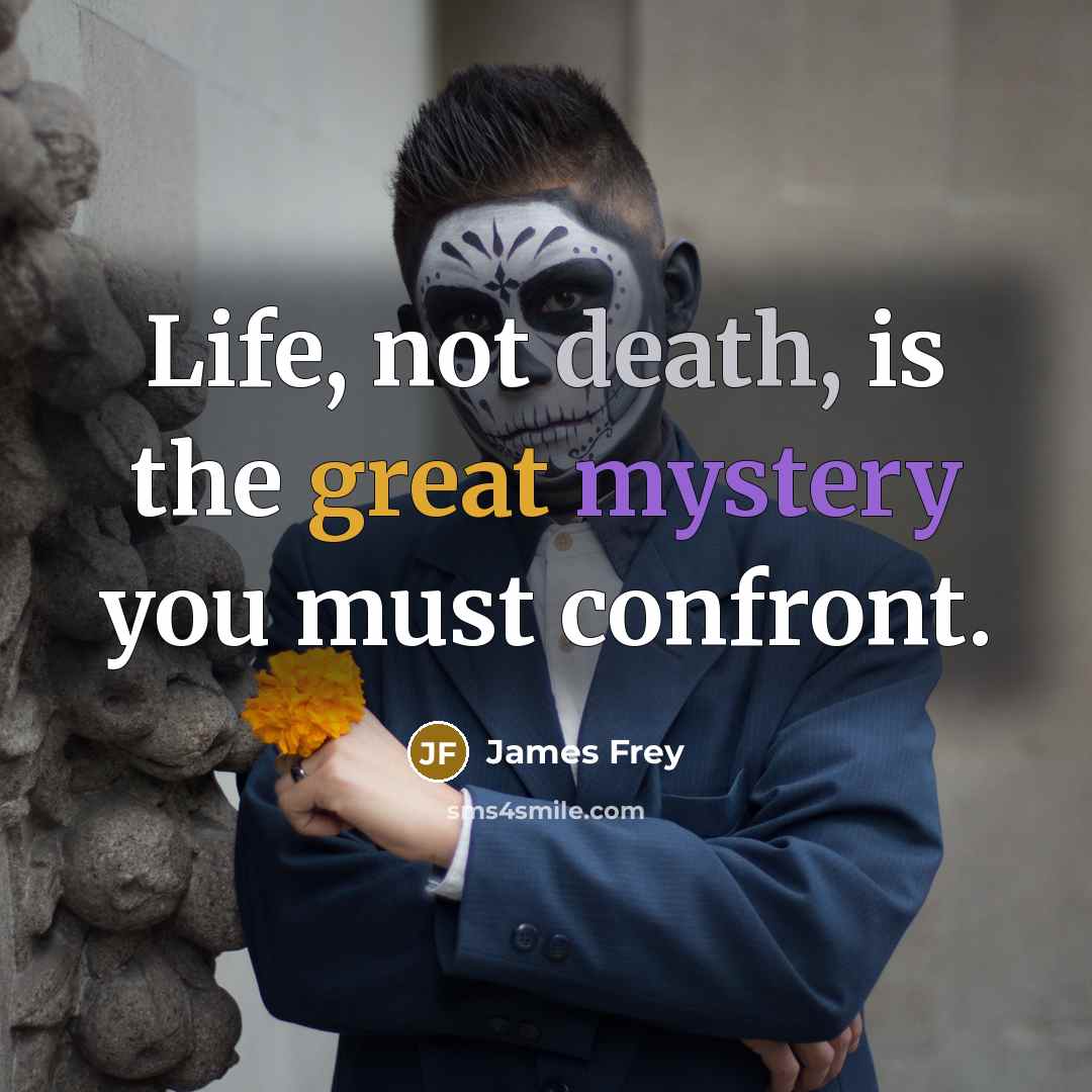 “Life, not death, is the great mystery you must confront.…” quote by James Frey