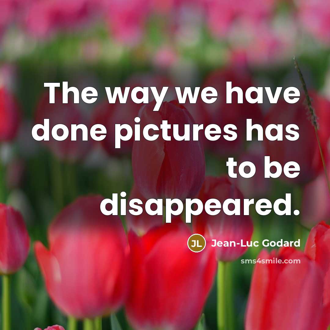 “The way we have done pictures has to be disappeared.…” quote by Jean-Luc Godard