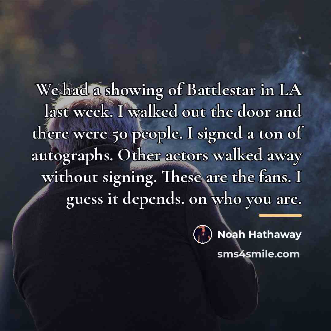 “We had a showing of Battlestar in LA last week.…” quote by Noah Hathaway
