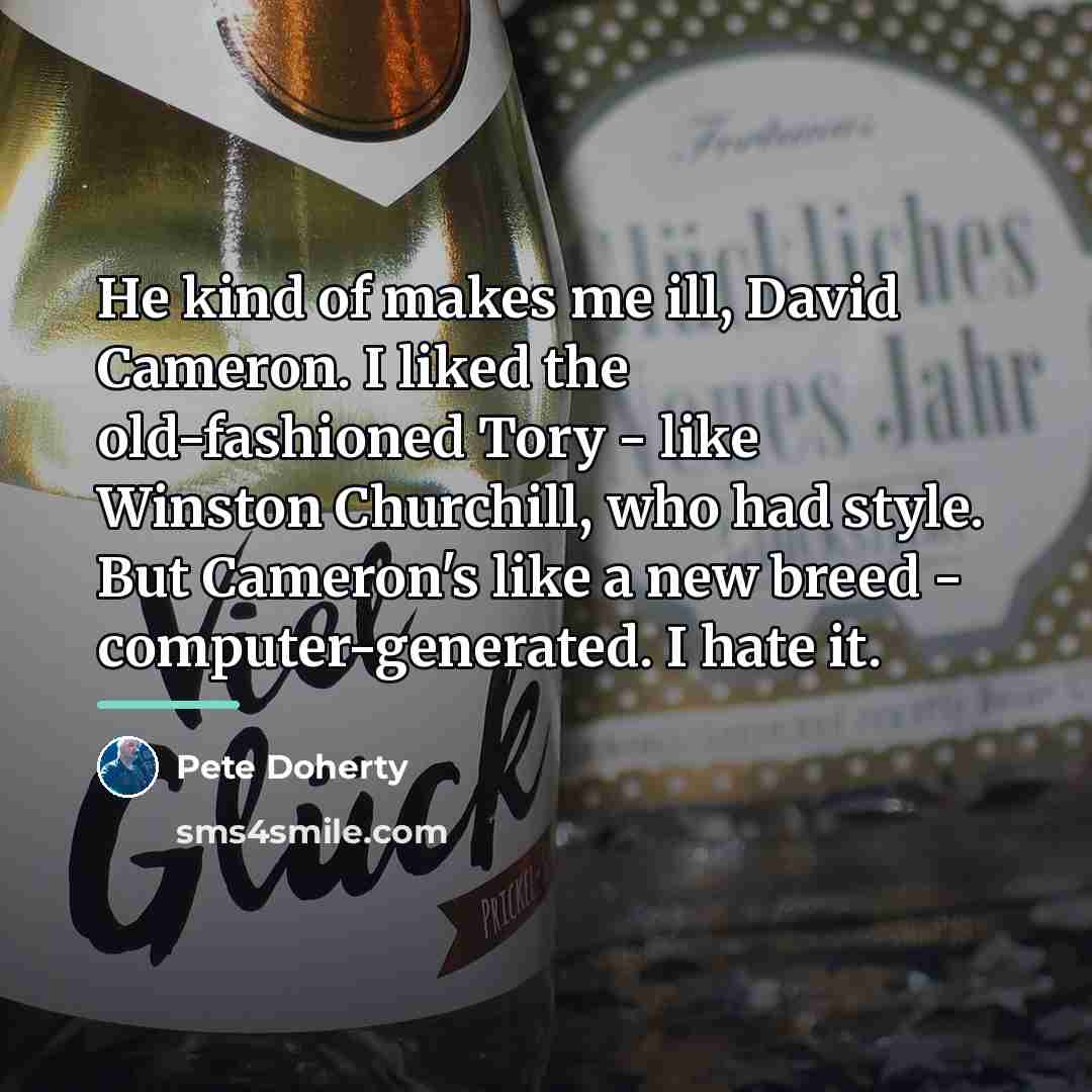“He kind of makes me ill, David Cameron. I liked…” quote by Pete Doherty