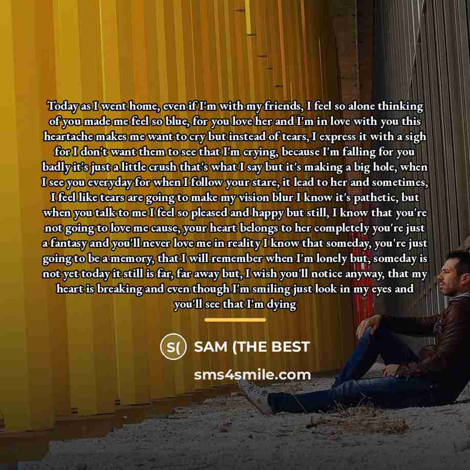 “Today as I went home, even if I'm with my…” quote by SAM (THE BEST