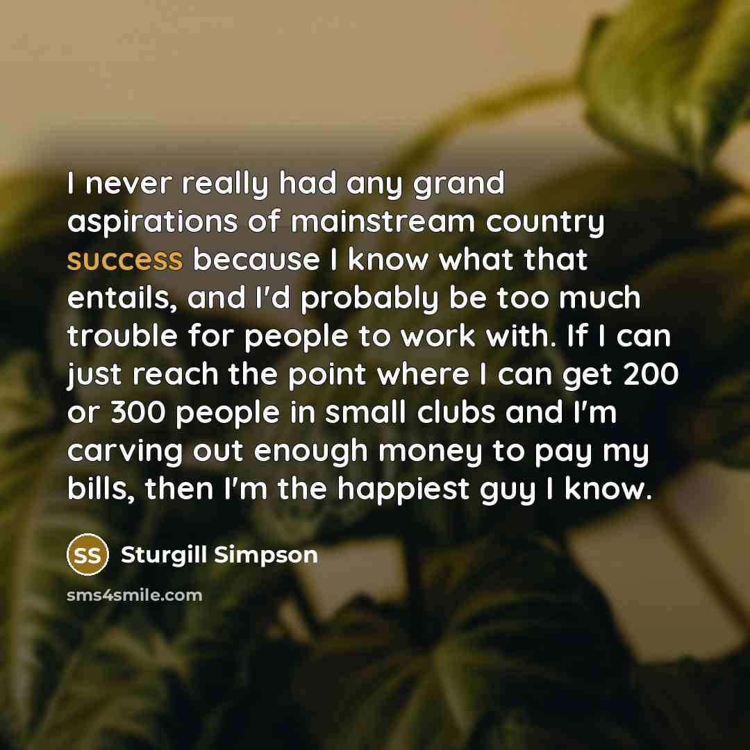 “I never really had any grand aspirations of mainstream country…” quote by Sturgill Simpson