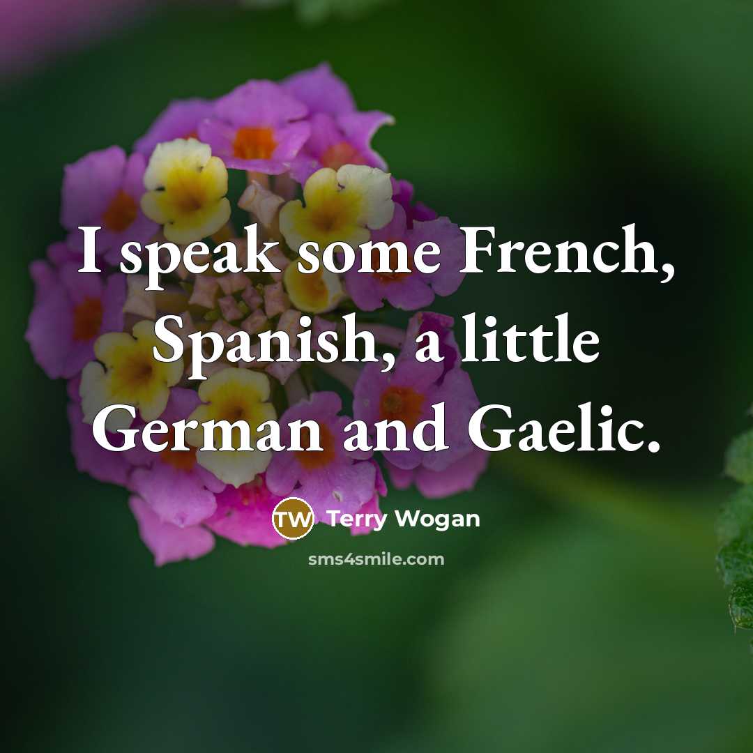 “I speak some French, Spanish, a little German and Gaelic.…” quote by Terry Wogan