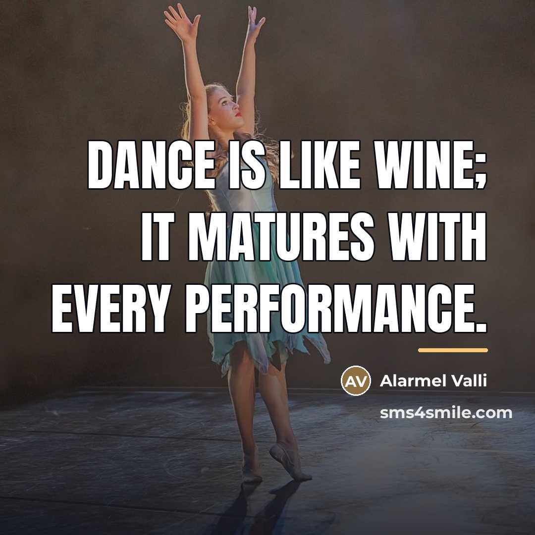 “Dance is like wine; it matures with every performance.…” quote by Alarmel Valli