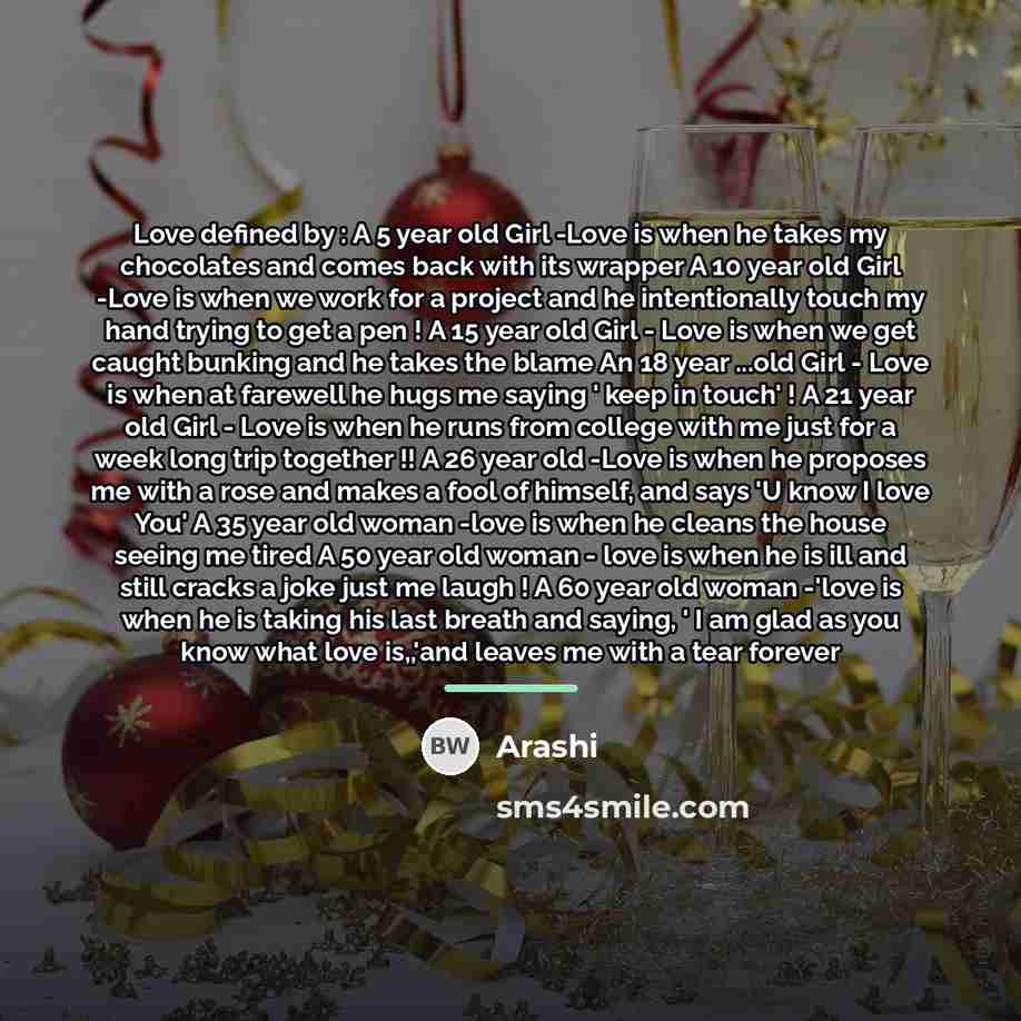 “Love defined by : A 5 year old Girl -Love…” quote by Arashi