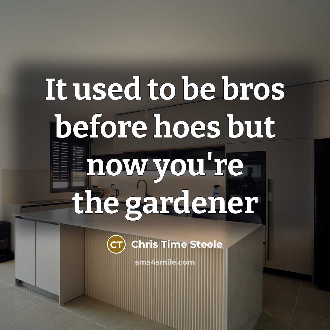 “It used to be bros before hoes but now you're…” quote by Chris Time Steele
