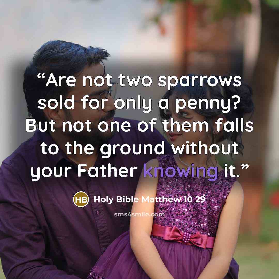 “Are not two sparrows sold for only a penny? But not one of them falls to the ground without your Father knowing it.” quote by Holy Bible Matthew 10 29