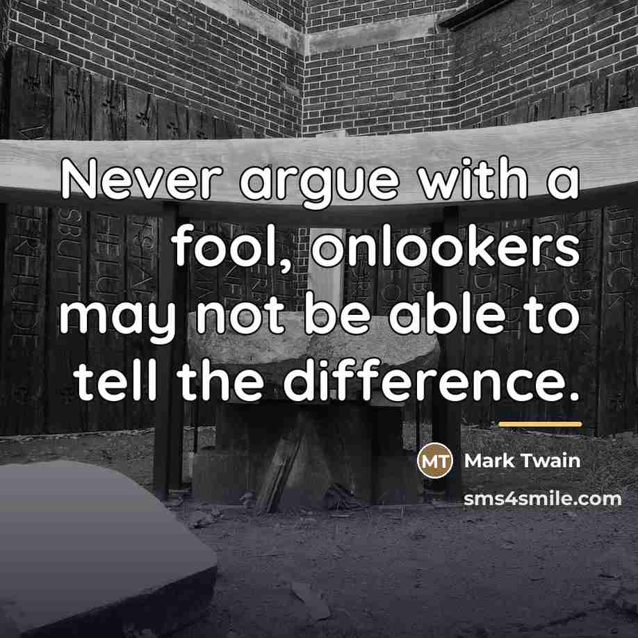 “Never argue with a fool, onlookers may not be able…” quote by Mark Twain