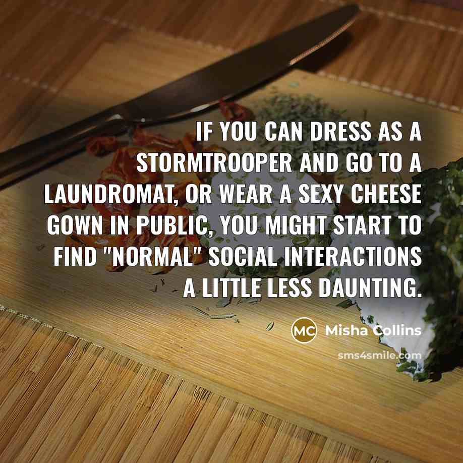 “If you can dress as a stormtrooper and go to…” quote by Misha Collins