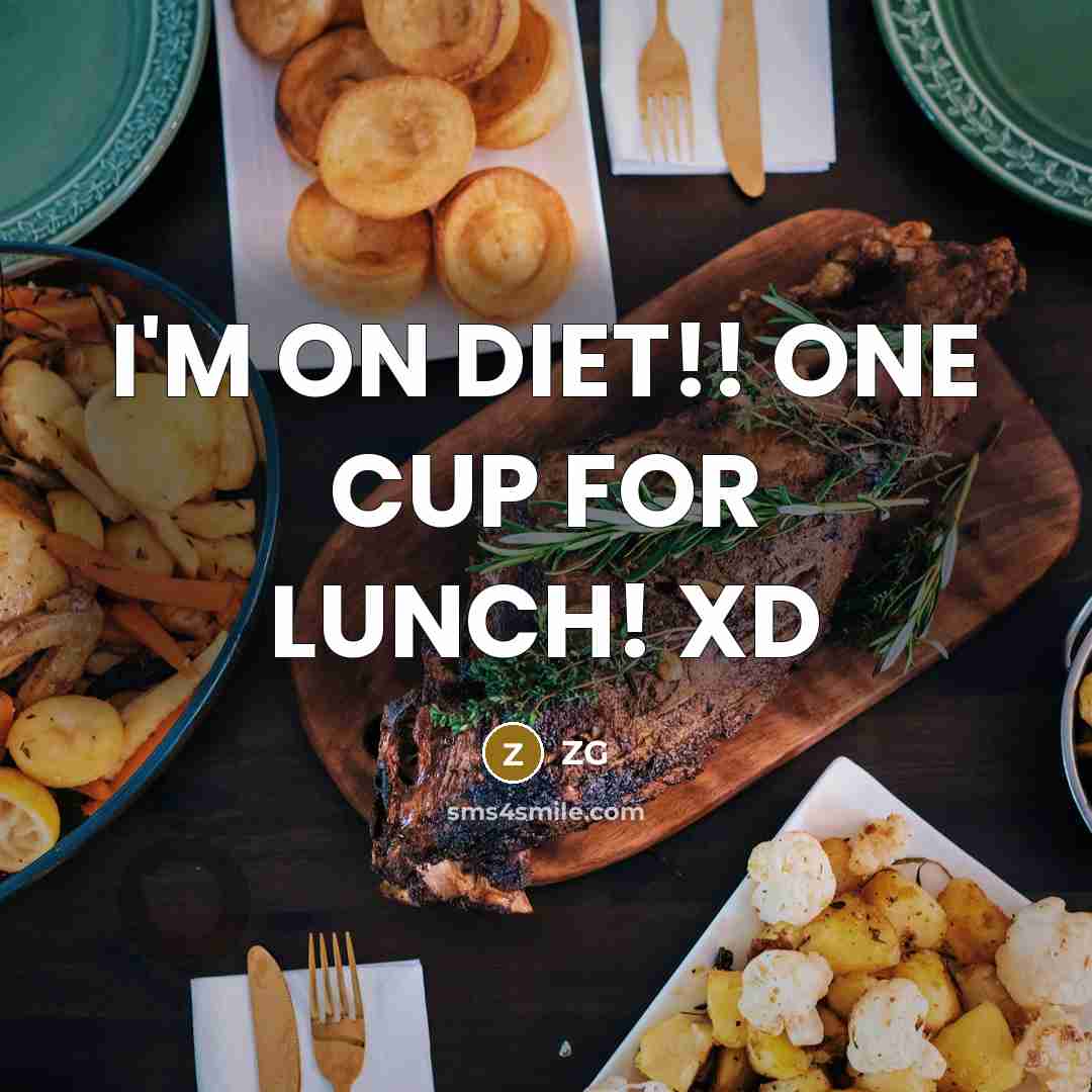 “I'M ON DIET!! ONE CUP FOR LUNCH! XD…” quote by Zg