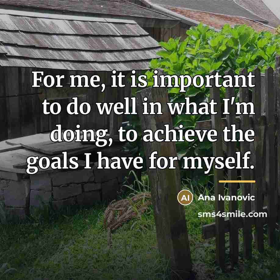 “For me, it is important to do well in what…” quote by Ana Ivanovic