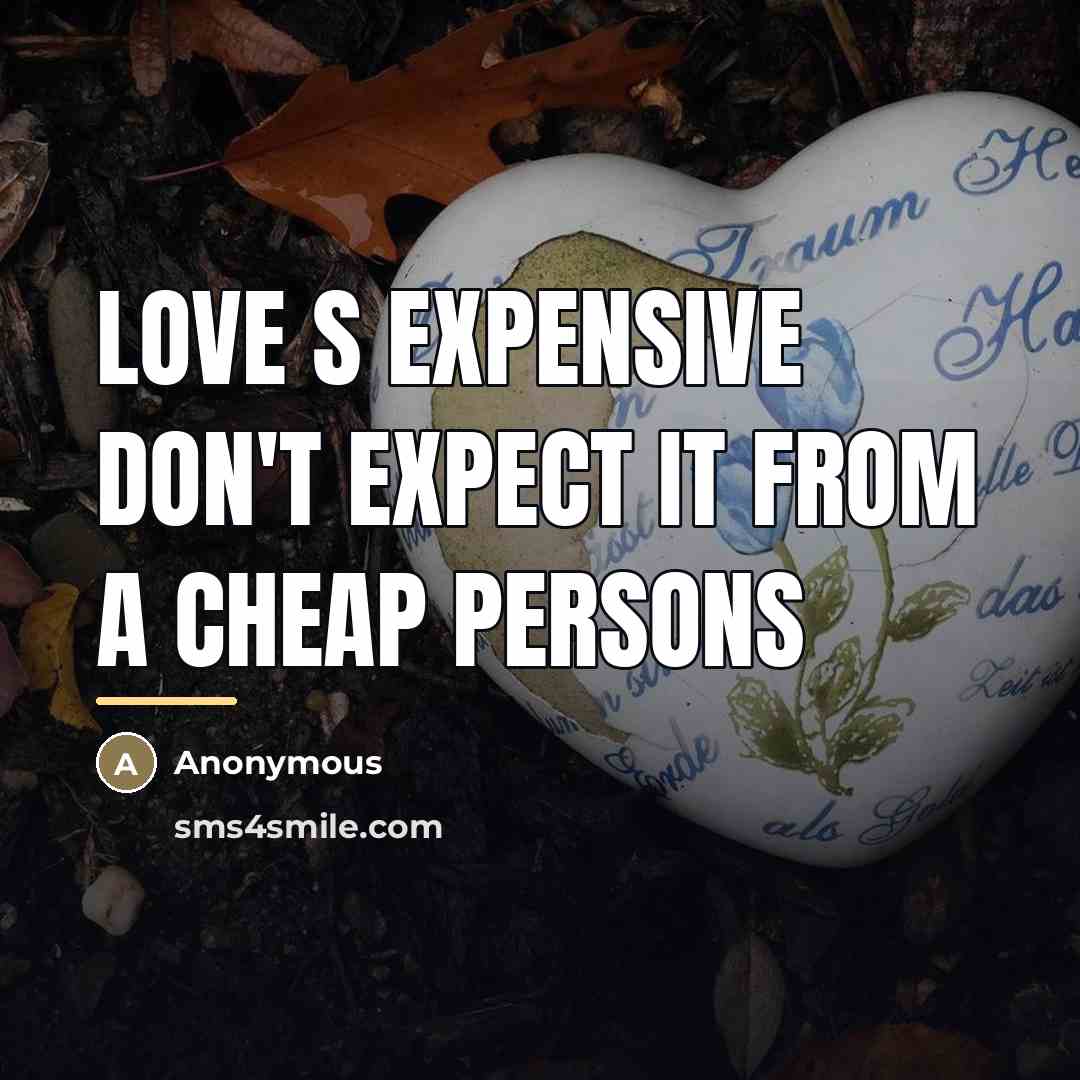 “Love s expensive don't expect it from a cheap persons…” quote by Anonymous