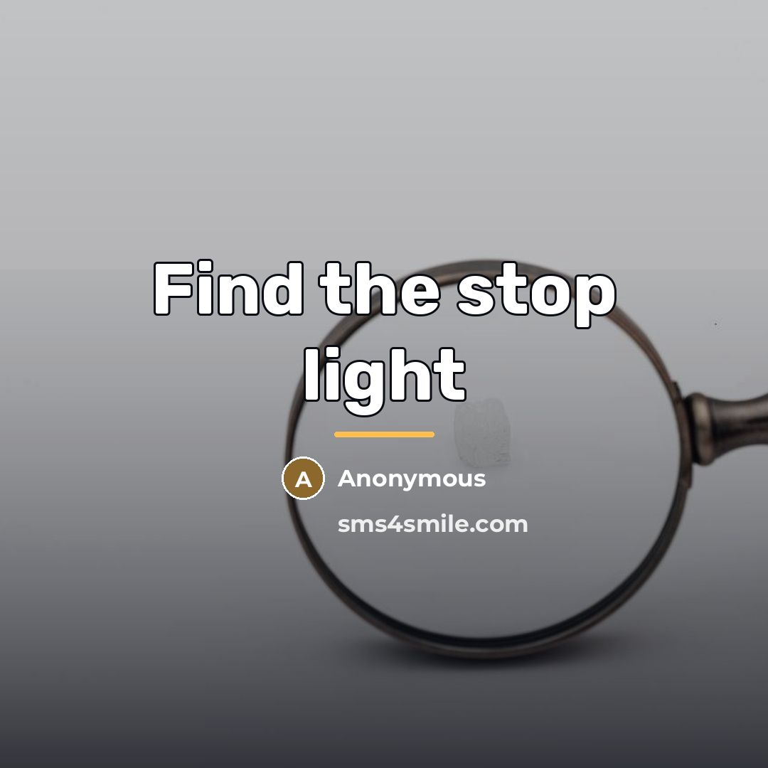 “Find the stop light” quote by Anonymous