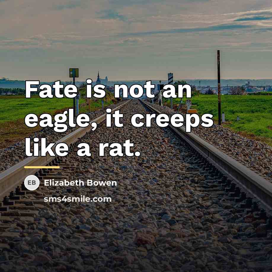 “Fate is not an eagle, it creeps like a rat.…” quote by Elizabeth Bowen
