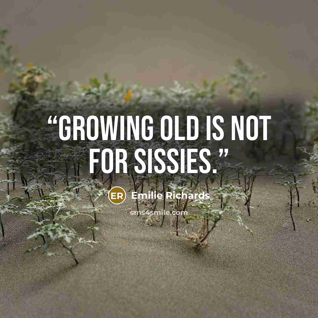 “Growing old is not for sissies.” quote by Emilie Richards