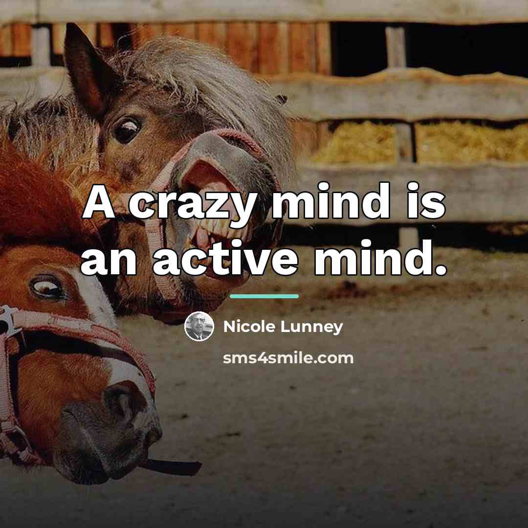 “A crazy mind is an active mind.…” quote by Nicole Lunney