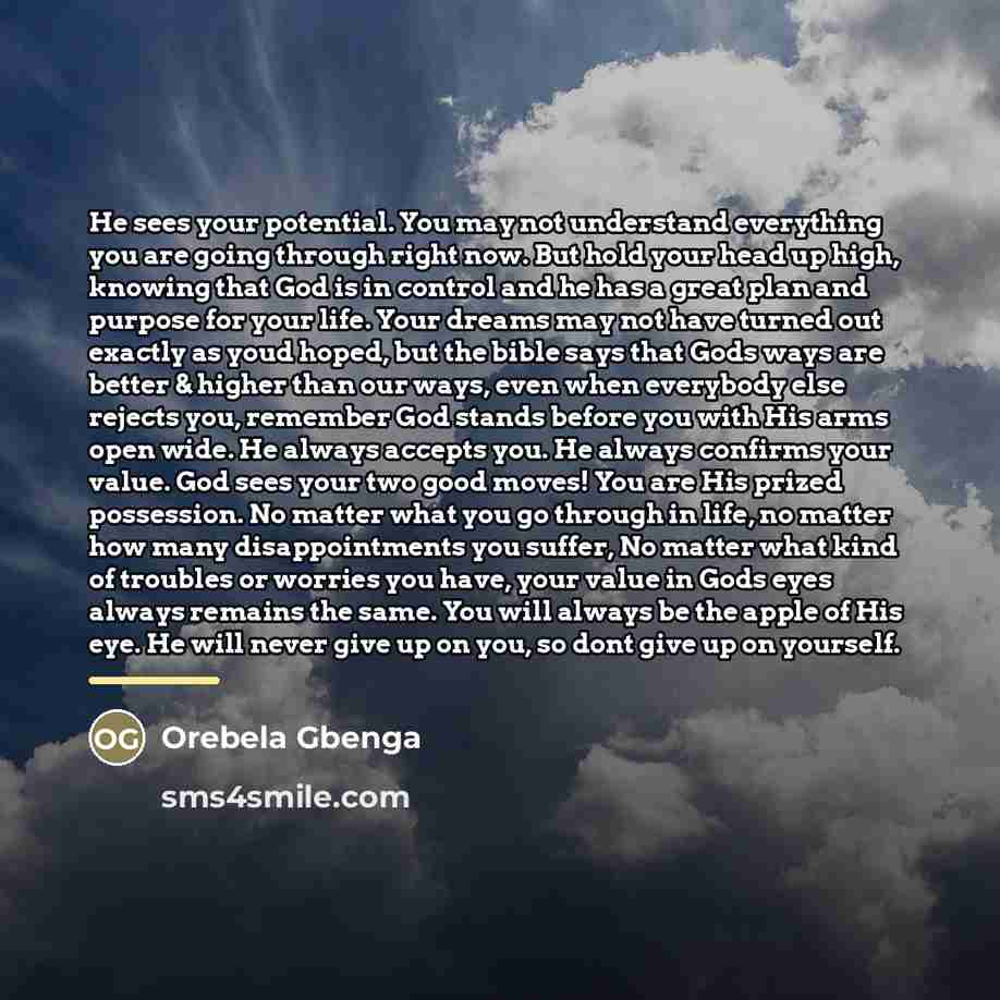 “He sees your potential. You may not understand everything you…” quote by Orebela Gbenga