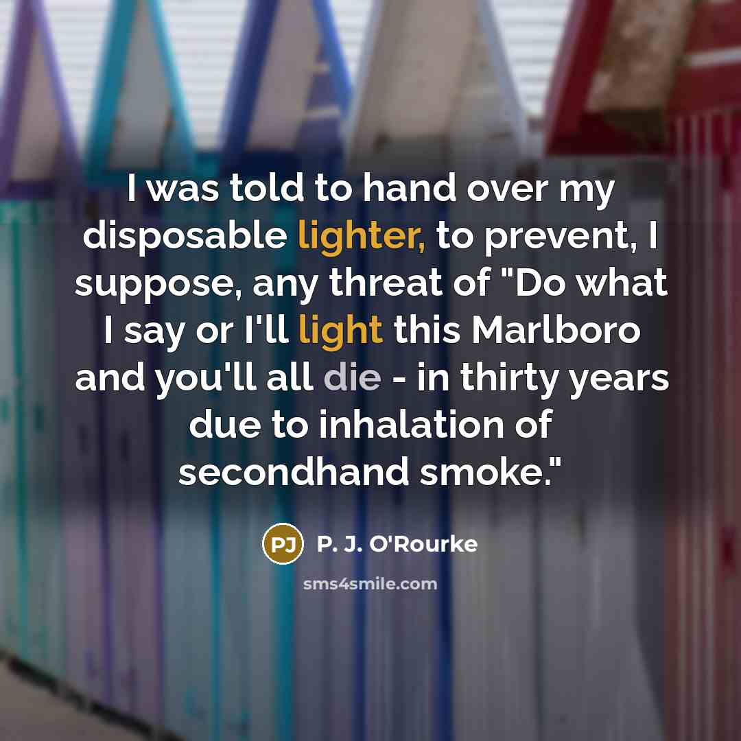 “I was told to hand over my disposable lighter, to…” quote by P. J. O'Rourke