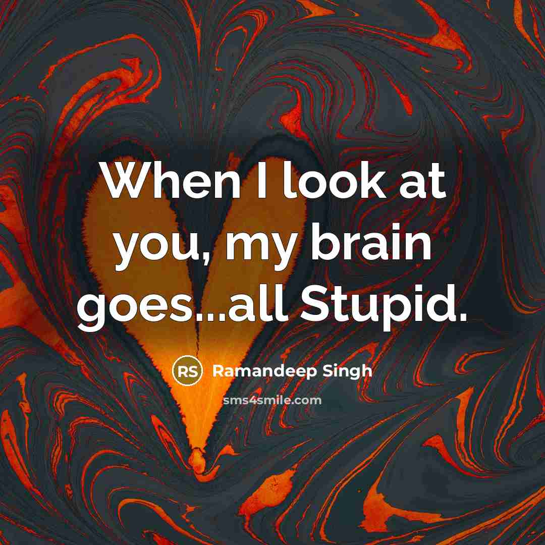 “When I look at you, my brain goes...all Stupid.…” quote by Ramandeep Singh