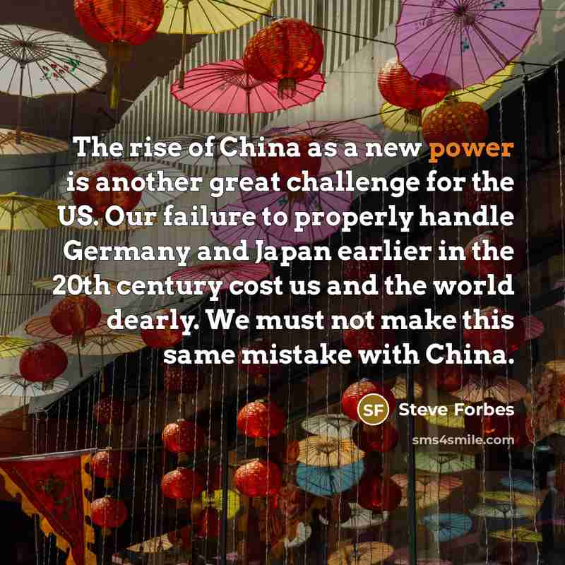 “The rise of China as a new power is another…” quote by Steve Forbes