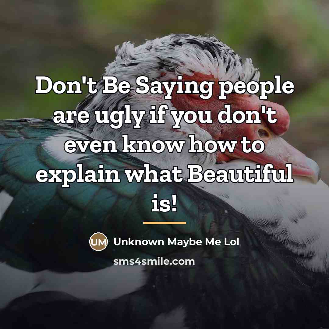 “Don't Be Saying people are ugly if you don't even…” quote by Maybe Me Lol
