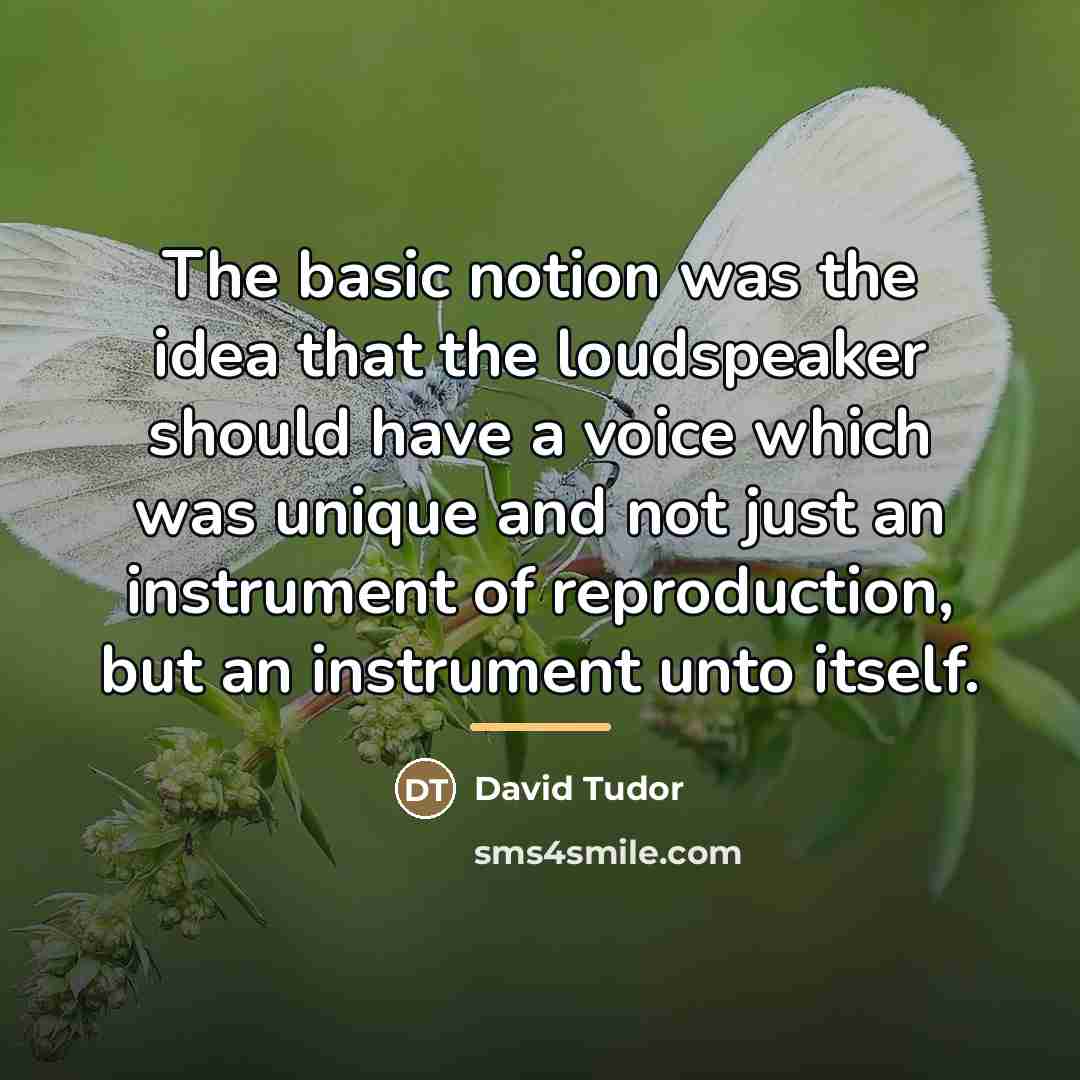 “The basic notion was the idea that the loudspeaker should…” quote by David Tudor