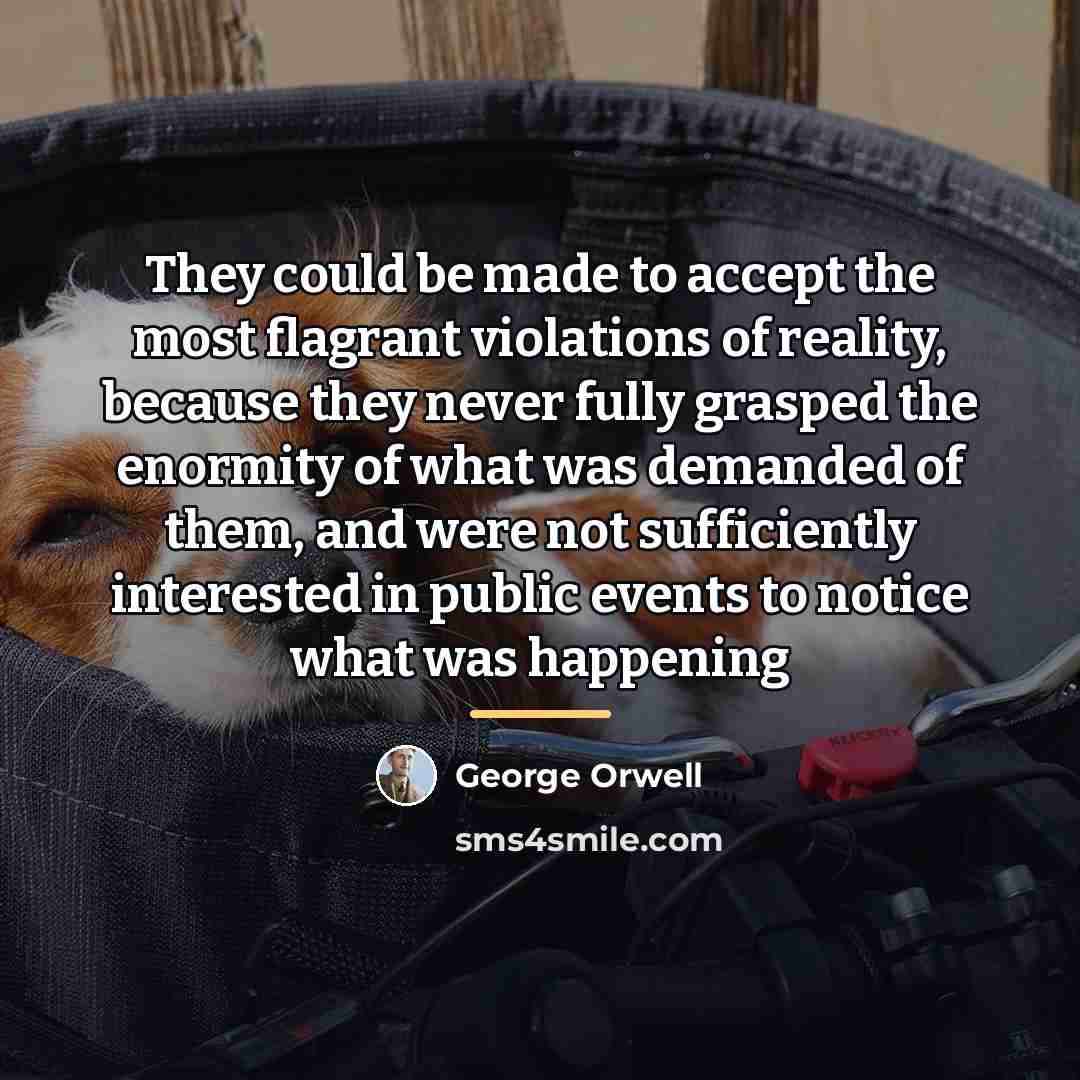 “They could be made to accept the most flagrant violations…” quote by George Orwell
