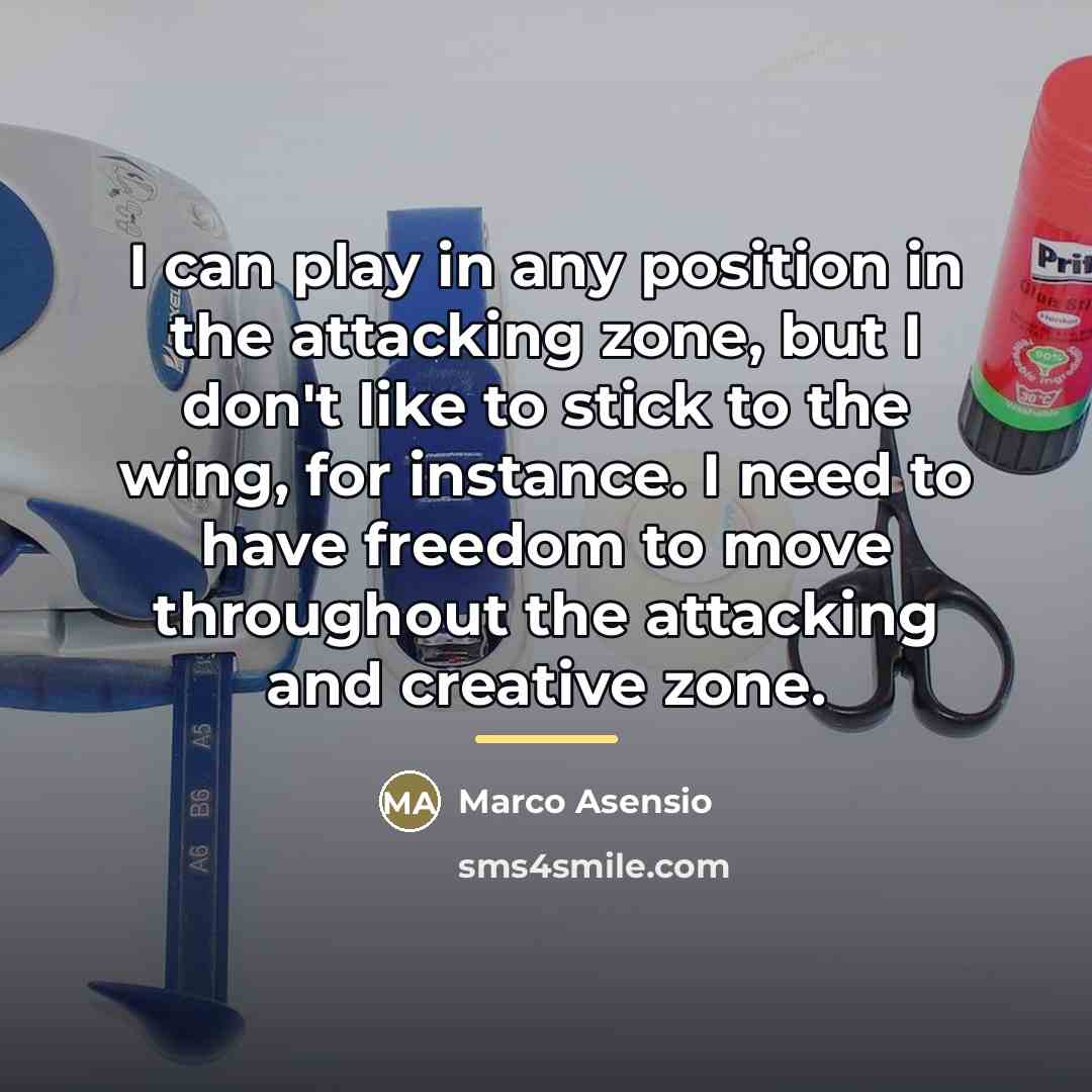 “I can play in any position in the attacking zone,…” quote by Marco Asensio