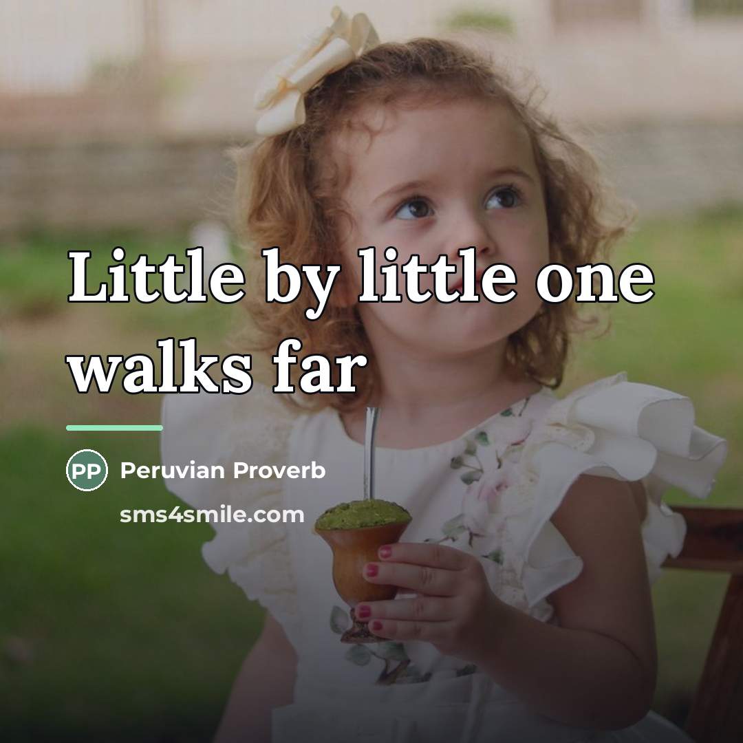“Little by little one walks far…” quote by Peruvian Proverb