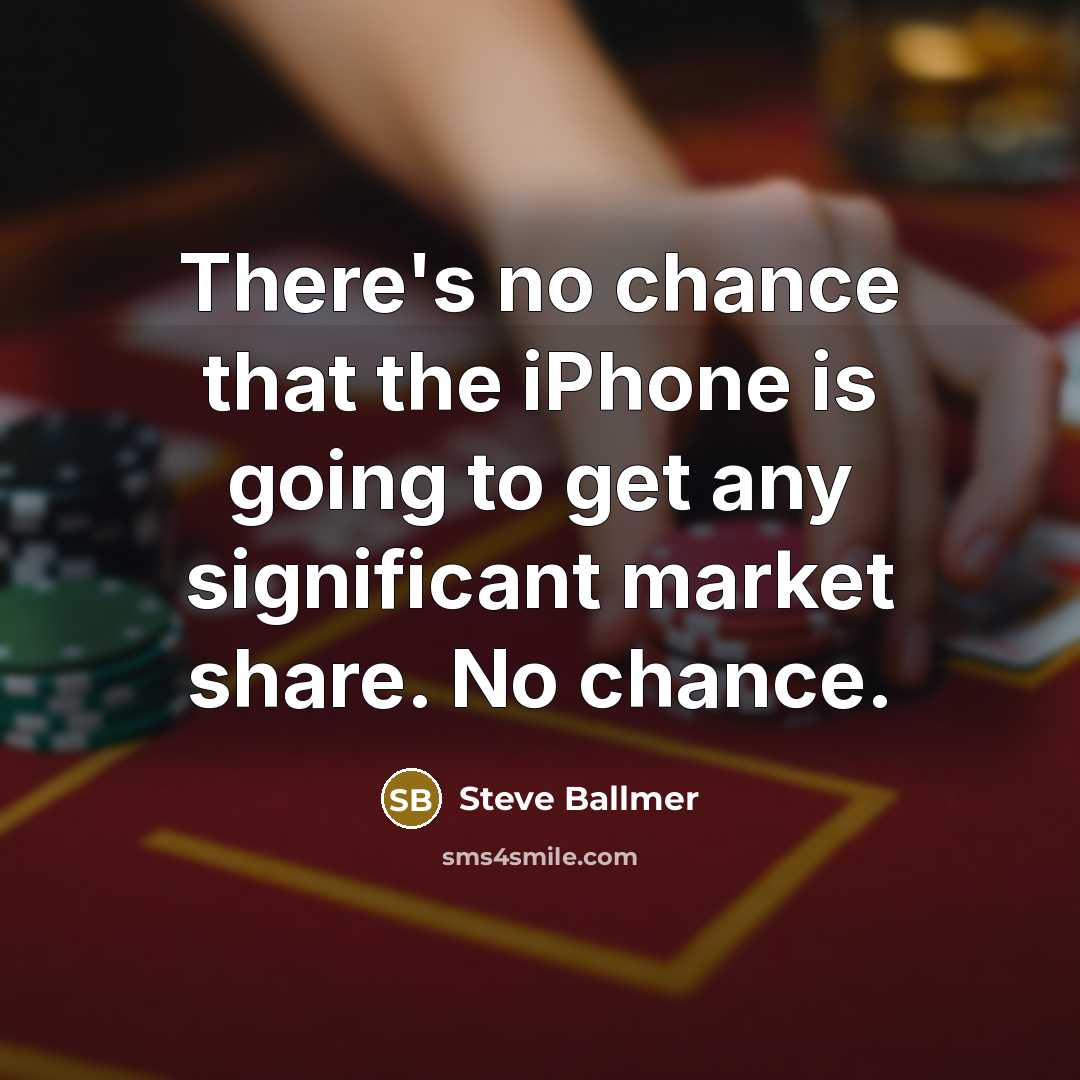 “There's no chance that the iPhone is going to get…” quote by Steve Ballmer