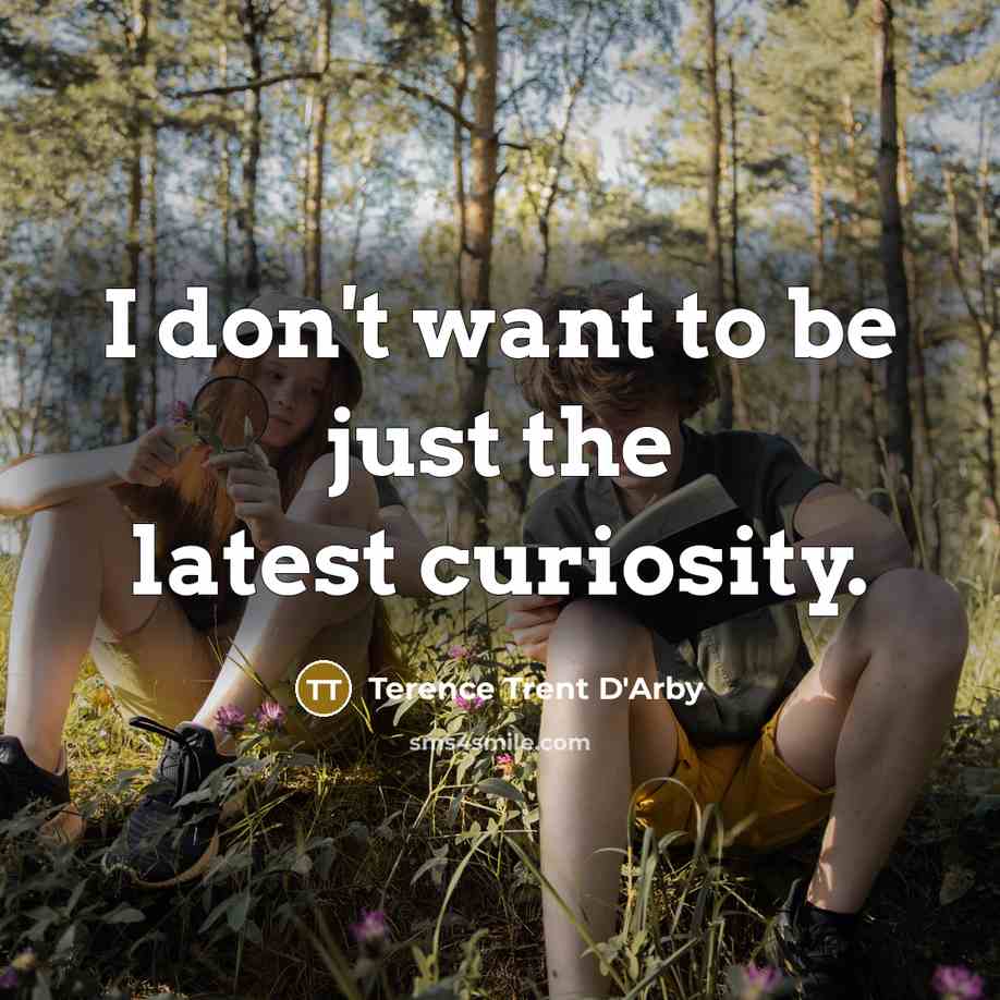 “I don't want to be just the latest curiosity.…” quote by Terence Trent D'Arby