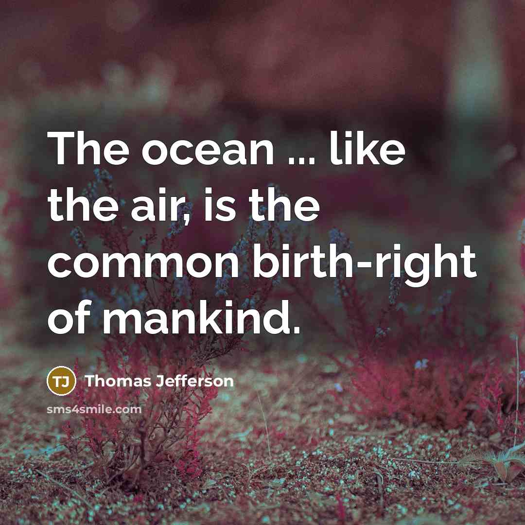 “The ocean ... like the air, is the common birth-right…” quote by Thomas Jefferson
