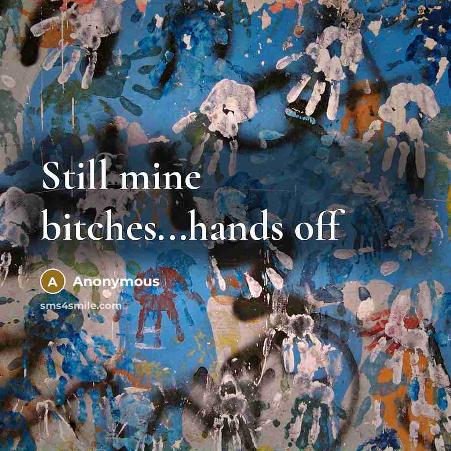 “Still mine bitches...hands off” quote by Anonymous