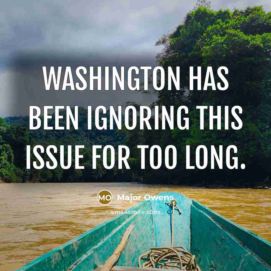 “Washington has been ignoring this issue for too long.” quote by Major Owens