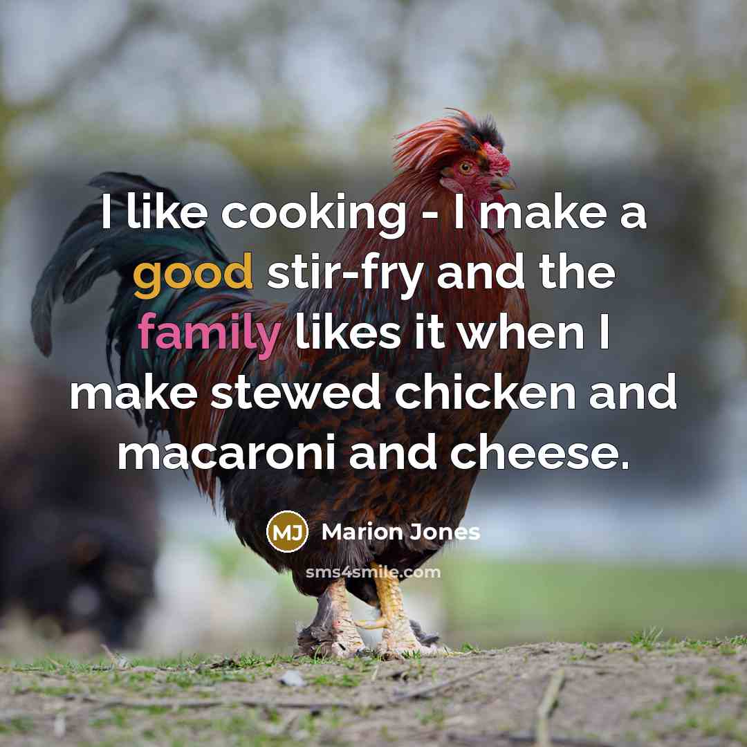 “I like cooking - I make a good stir-fry and…” quote by Marion Jones