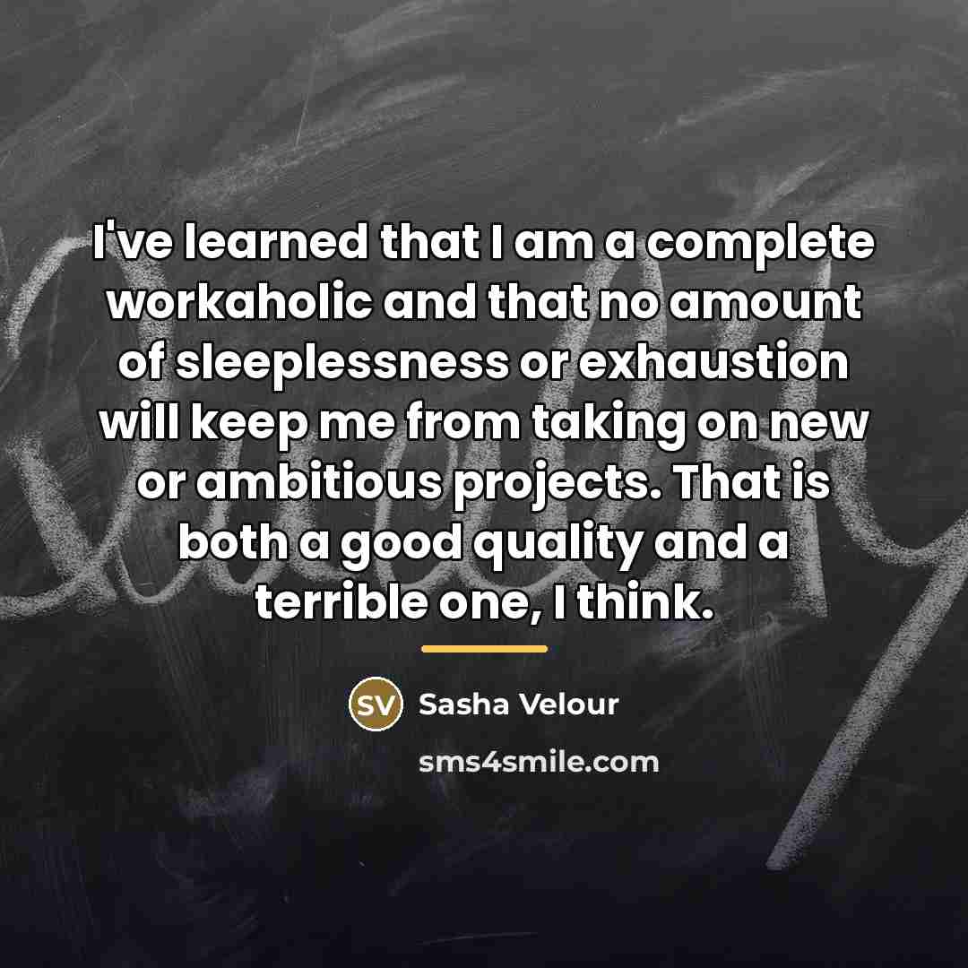 “I've learned that I am a complete workaholic and that…” quote by Sasha Velour