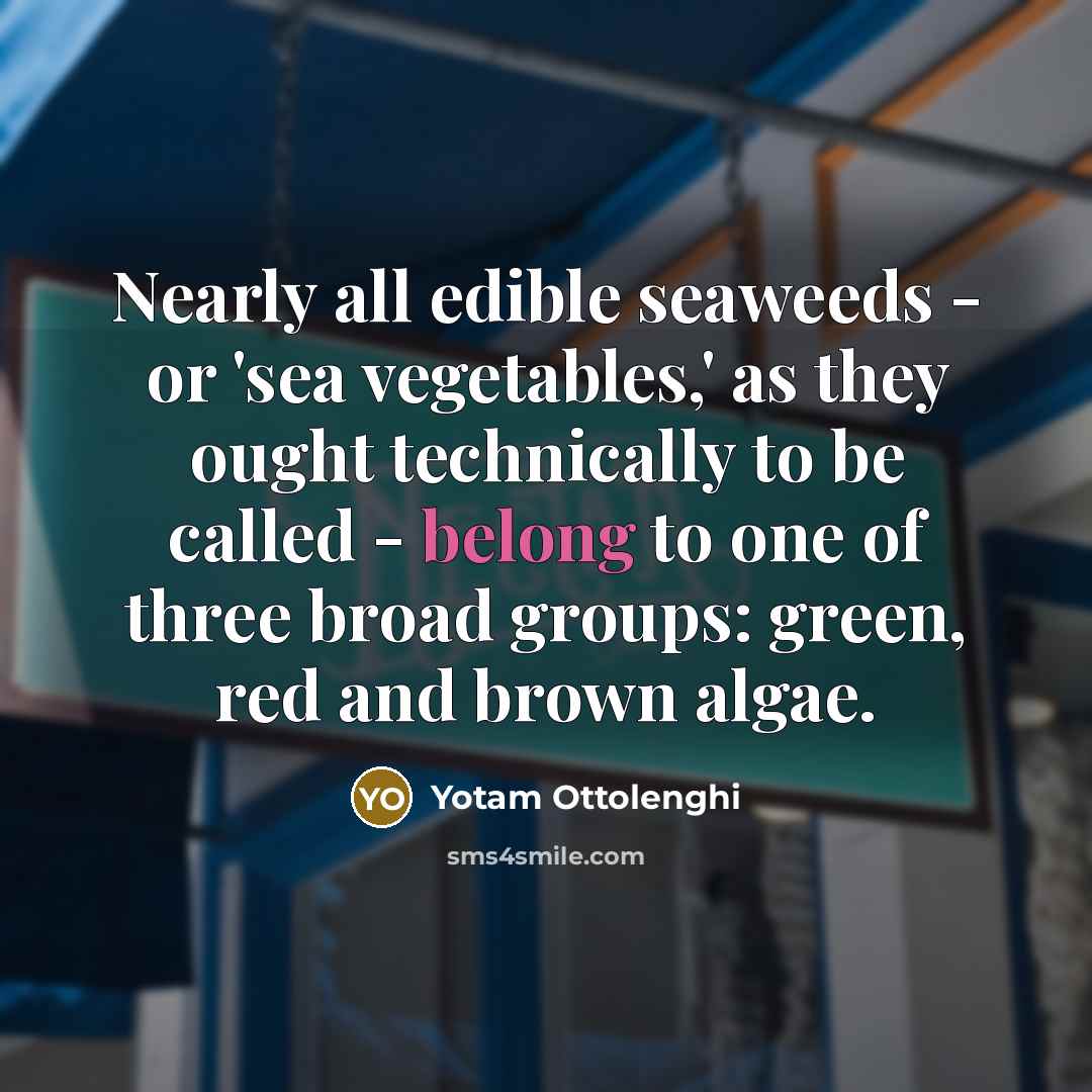 “Nearly all edible seaweeds - or 'sea vegetables,' as they…” quote by Yotam Ottolenghi