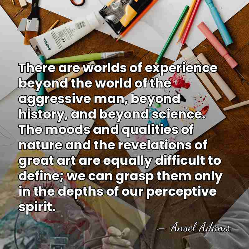 There are worlds of experience beyond the world of the aggressive man,&hellip; - Ansel Adams