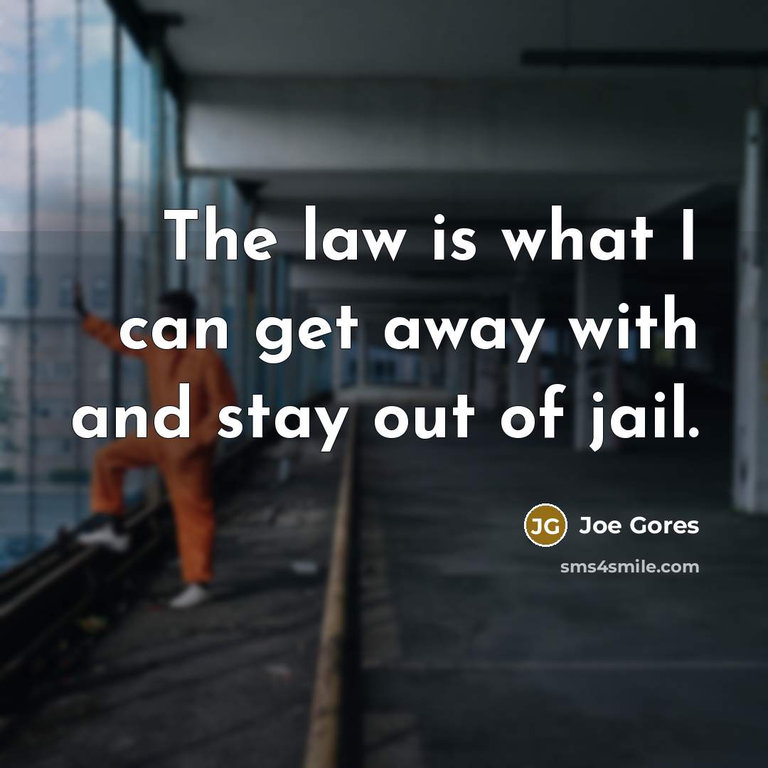 “The law is what I can get away with and…” quote by Joe Gores