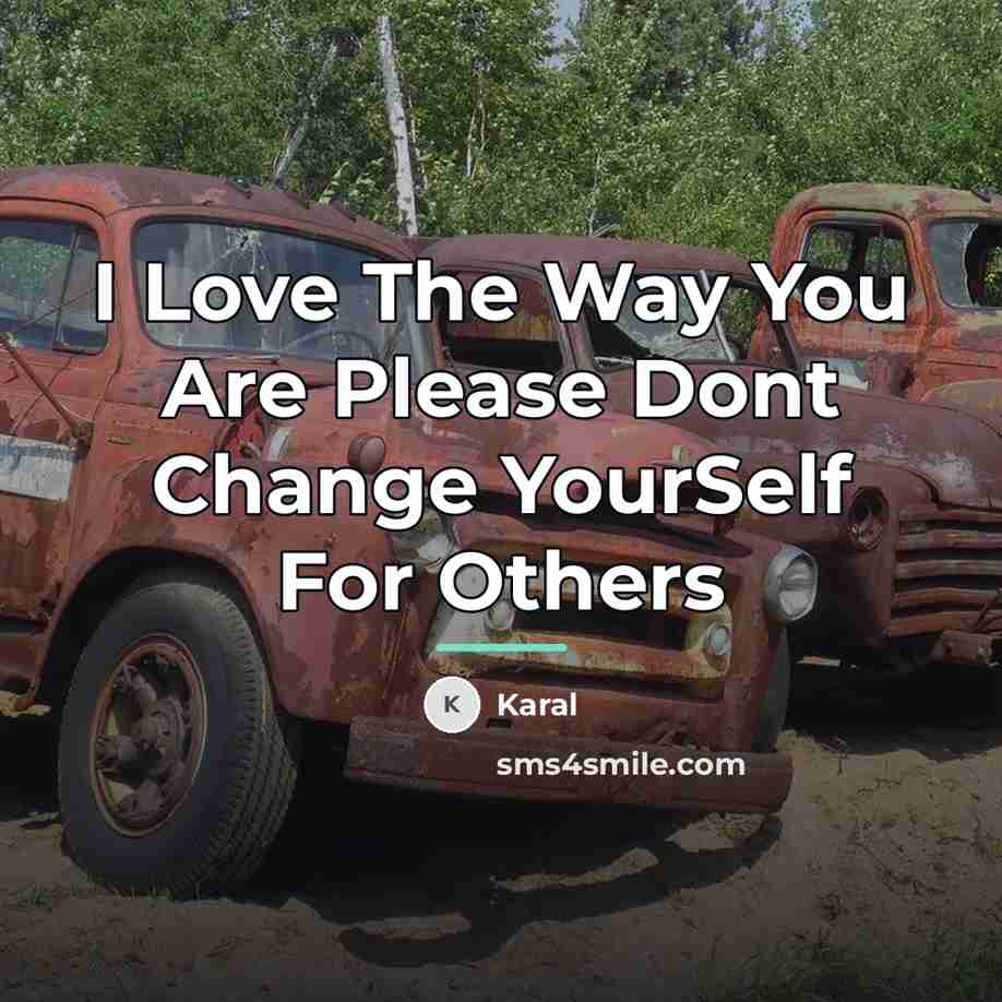 “I Love The Way You Are Please Dont Change YourSelf…” quote by Karal