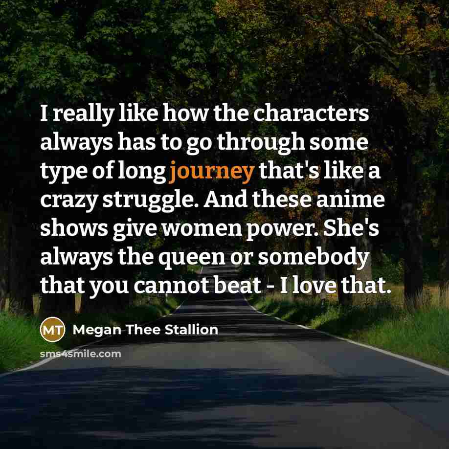 “I really like how the characters always has to go…” quote by Megan Thee Stallion