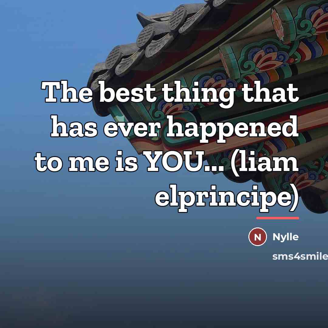 “The best thing that has ever happened to me is…” quote by Nylle