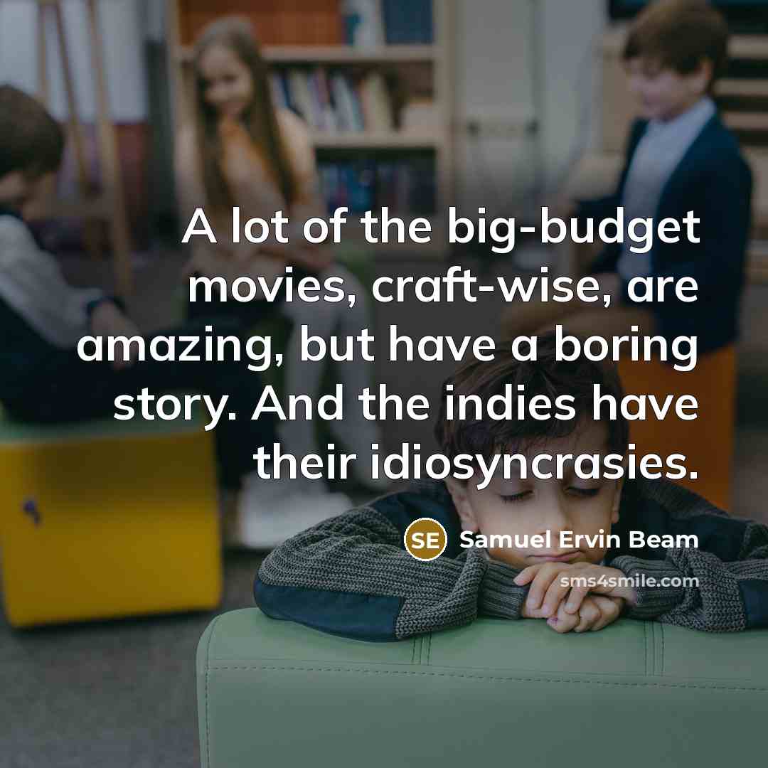 “A lot of the big-budget movies, craft-wise, are amazing, but…” quote by Samuel Ervin Beam