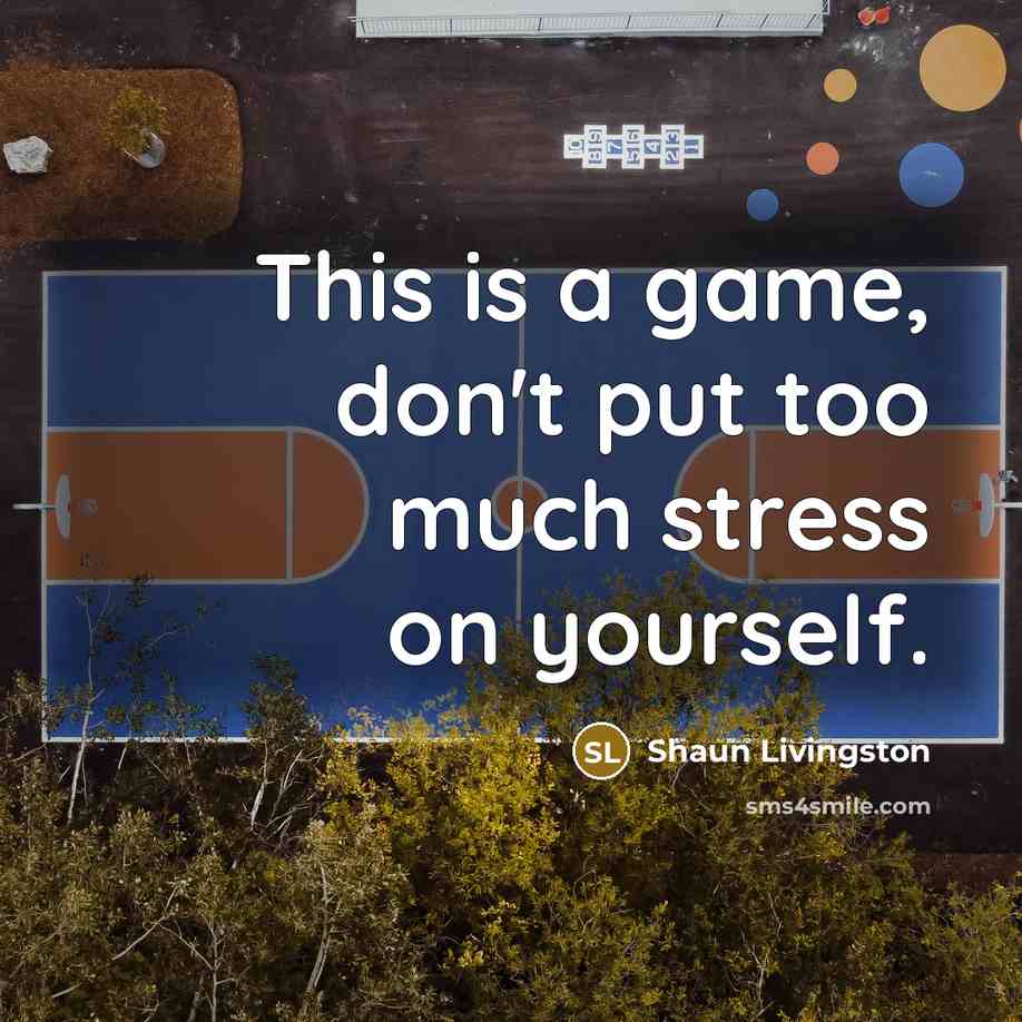 “This is a game, don't put too much stress on…” quote by Shaun Livingston
