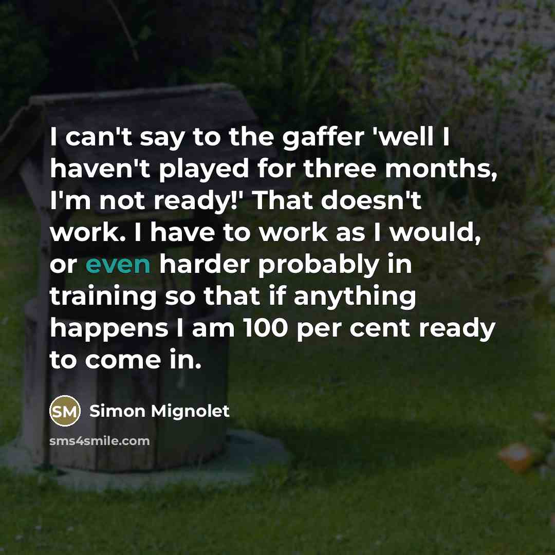 “I can't say to the gaffer 'well I haven't played…” quote by Simon Mignolet