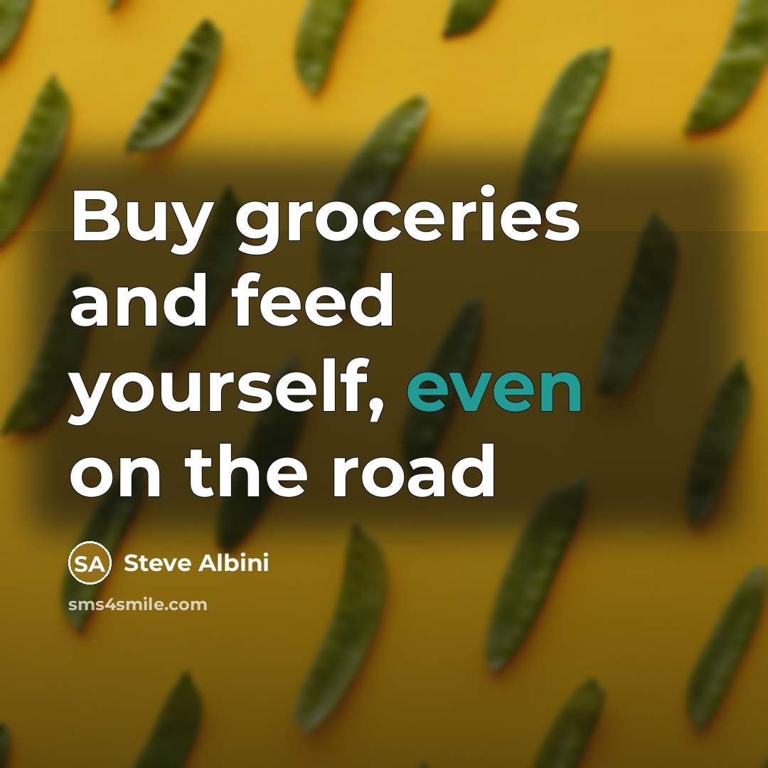 “Buy groceries and feed yourself, even on the road” quote by Steve Albini