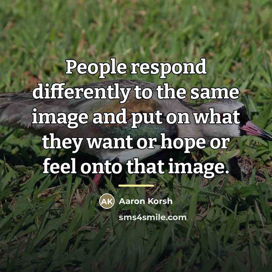 “People respond differently to the same image and put on…” quote by Aaron Korsh