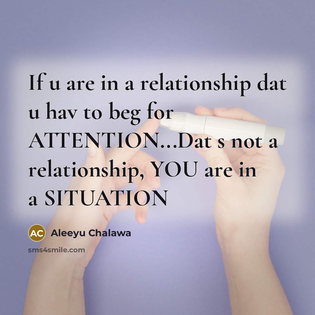 “If u are in a relationship dat u hav to…” quote by Aleeyu Chalawa