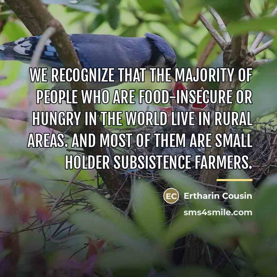 “We recognize that the majority of people who are food-insecure…” quote by Ertharin Cousin